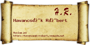 Havancsák Róbert névjegykártya